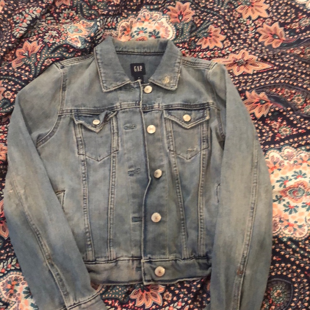 Lightly distressed jean jacket GAP